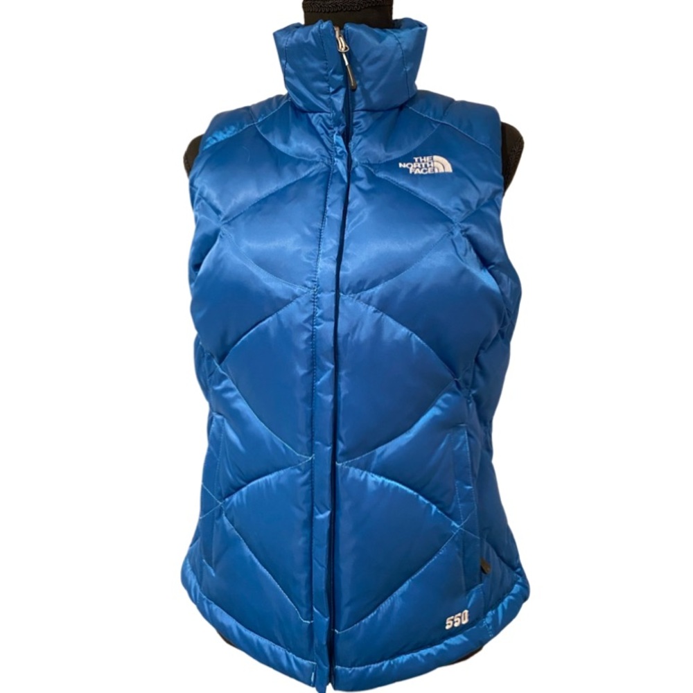 The North Face Women’s Turquoise Goose Down 550 Vest with Fleece Lined C…